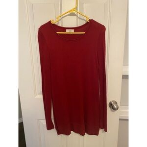 Loft Red Long Sleeve Sweater